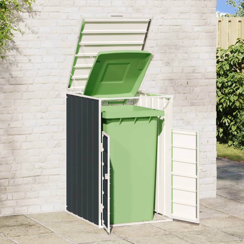 Wheelie Bin Storage for Single Bin Trash Can Shed Anthracite Steel - Stylish Comfort