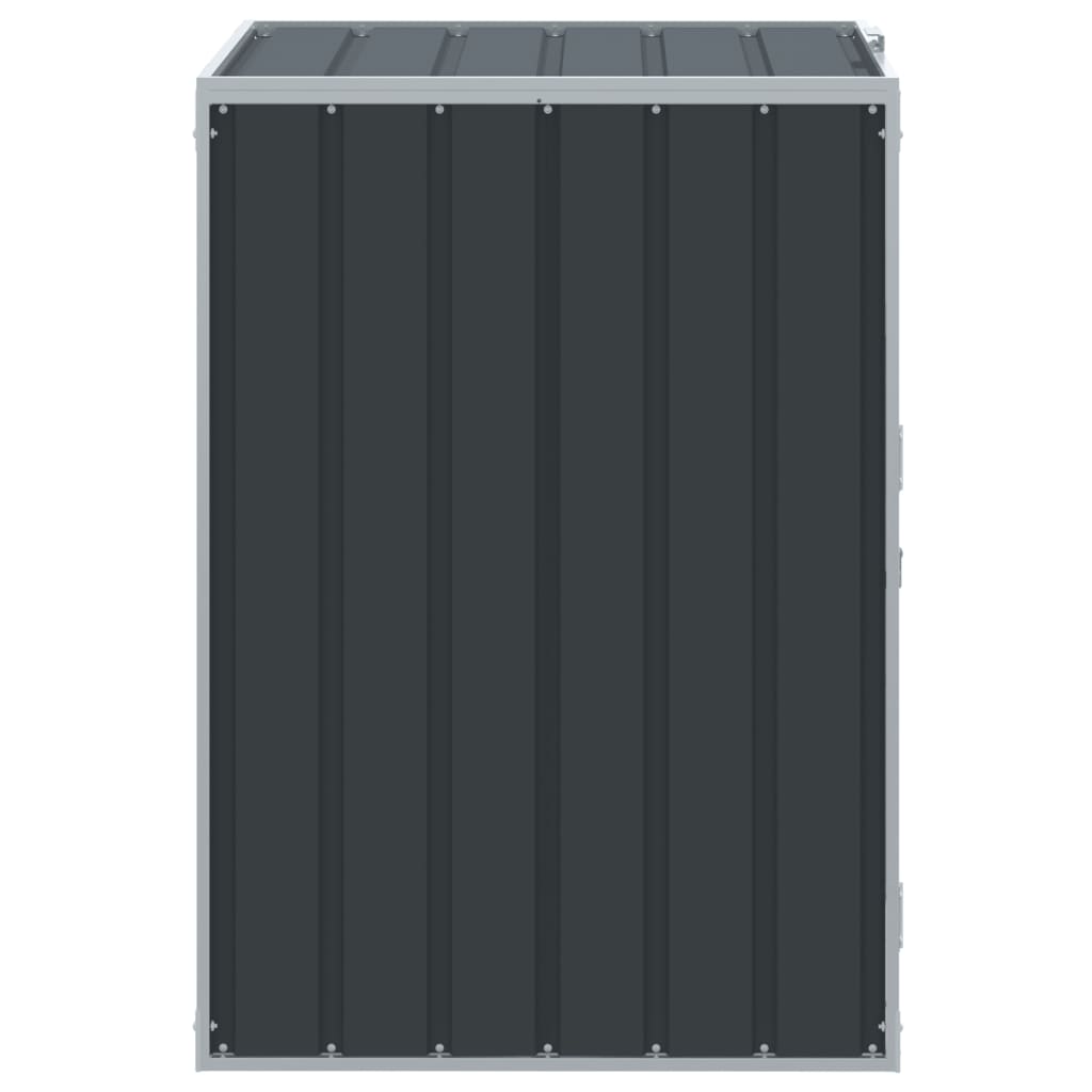 Wheelie Bin Storage for Single Bin Trash Can Shed Anthracite Steel - Stylish Comfort