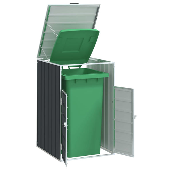  Wheelie Bin Storage for Single Bin Trash Can Shed Anthracite Steel - Stylish Comfort