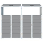 Wheelie Bin Storage for Double Bins Rubbish Trash Can Shed Grey Steel - Versatile and Stylish