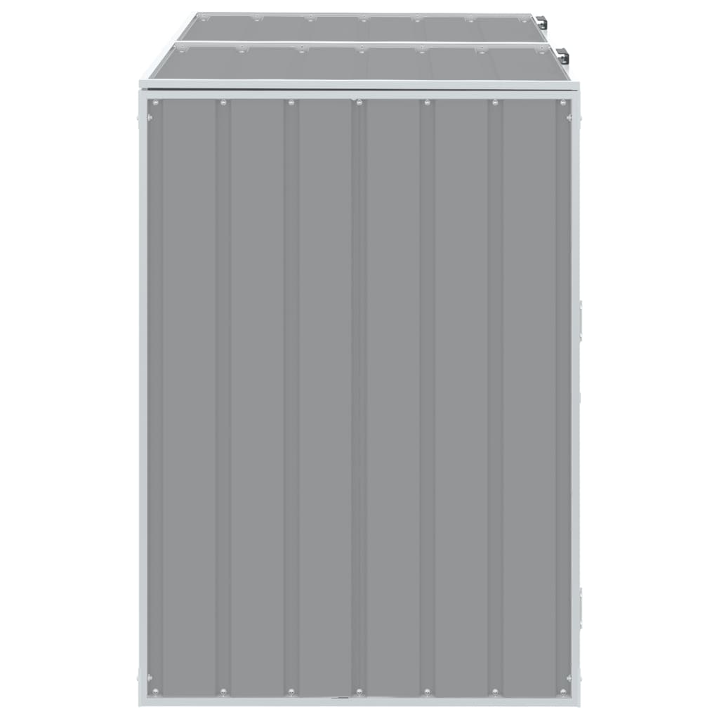 Wheelie Bin Storage for Double Bins Rubbish Trash Can Shed Grey Steel - Versatile and Stylish