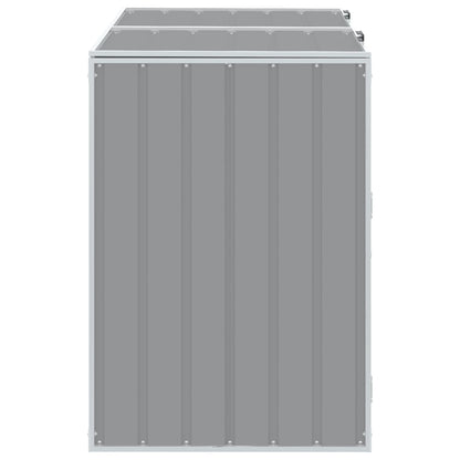 Wheelie Bin Storage for Double Bins Rubbish Trash Can Shed Grey Steel - Versatile and Stylish