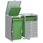 Wheelie Bin Storage for Double Bins Rubbish Trash Can Shed Grey Steel - Versatile and Stylish