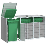 Wheelie Bin Storage for Triple Bins Trash Can Shed Anthracite Steel