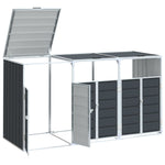 Wheelie Bin Storage for Triple Bins Trash Can Shed Anthracite Steel