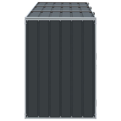 Wheelie Bin Storage for Triple Bins Trash Can Shed Anthracite Steel