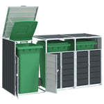 Wheelie Bin Storage for Triple Bins Trash Can Shed Anthracite Steel