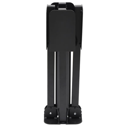 Parasol Base Foldable Pole Glossy Black Steel