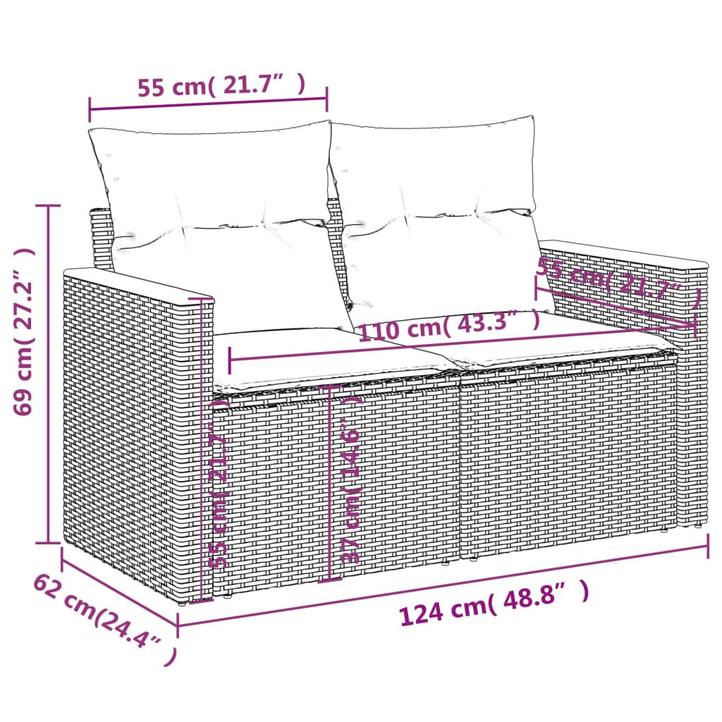 Contemporary 3 Piece Garden Sofa Set Living Space Upgrade Home Comfort 