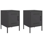 Stylish Bedside Cabinets 2 pcs Black Steel