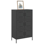 Elegant Highboard Black Steel