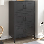 Elegant Highboard Black Steel