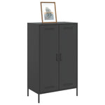 Elegant Highboard Black Steel