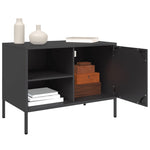 TV Cabinets 2 pcs Black Steel