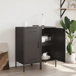 Sideboards 2 pcs Black Cold-rolled Steel