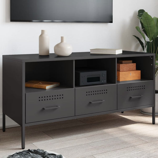  TV Cabinet Black Cold-rolled Steel