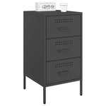 Bedside Cabinets 2 pcs Black Cold-rolled Steel