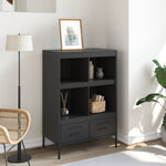 Stylish Highboard Black Cold-rolled Steel