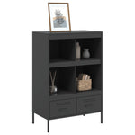 Stylish Highboard Black Cold-rolled Steel