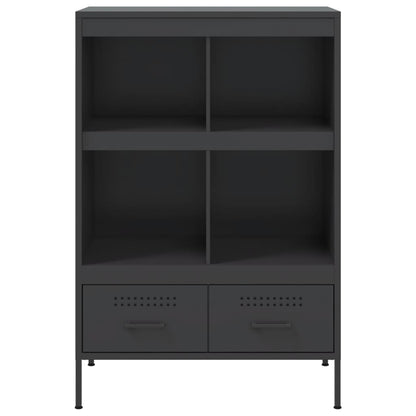 Stylish Highboard Black Cold-rolled Steel