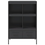 Stylish Highboard Black Cold-rolled Steel