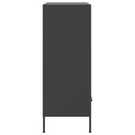 Stylish Highboard Black Cold-rolled Steel