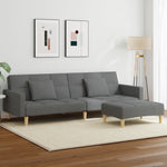 2-Seater Sofa Bed with Footstool Black Velvet