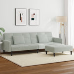 2-Seater Sofa Bed with Footstool Dark Grey Velvet