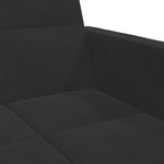 2-Seater Sofa Bed with Footstool Black Velvet