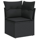 7-Piece Garden Sofa Set with Cushions Black