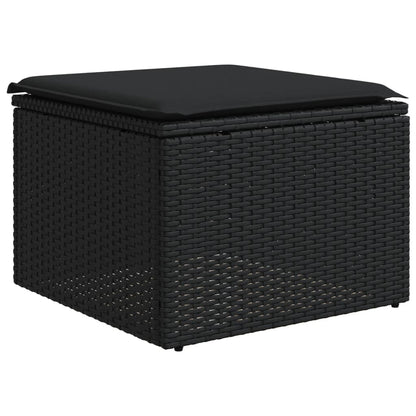 13 Piece Garden Sofa Set with Cushions Black - Poly Rattan