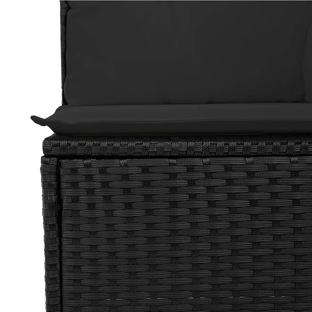 16 Piece Garden Sofa Set with Cushions Black - Poly Rattan