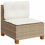 5 - Piece Garden Sofa Set with Cushions Beige Poly Rattan