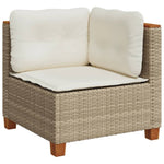 6 Piece Garden Sofa Set with Cushions Beige - Poly Rattan