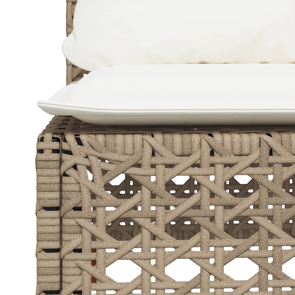 6 Piece Garden Sofa Set with Cushions - Beige