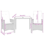 Durable 3 Piece Bistro Set with Living Space Upgrade Essentials