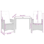 Contemporary 3 Piece Bistro Set with Outdoor Retreat Modern Living