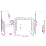 Stylish 3 Piece Bistro Set with Home Decor Accent Urban Style
