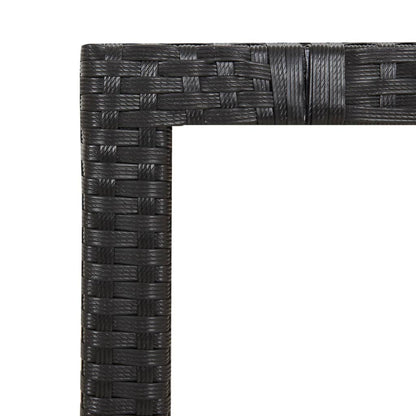 7 Pcs Garden Dining Set with Cushions Black Poly Rattan