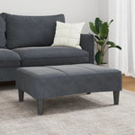 Footstool Dark Grey Velvet