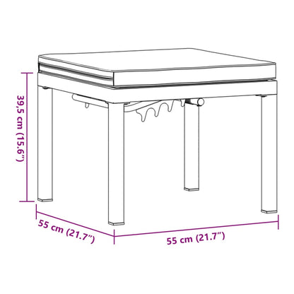 Durable Garden Stool with Cushion in Black