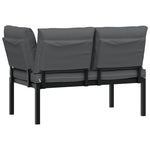 Garden Bench with Cushions Black Aluminium