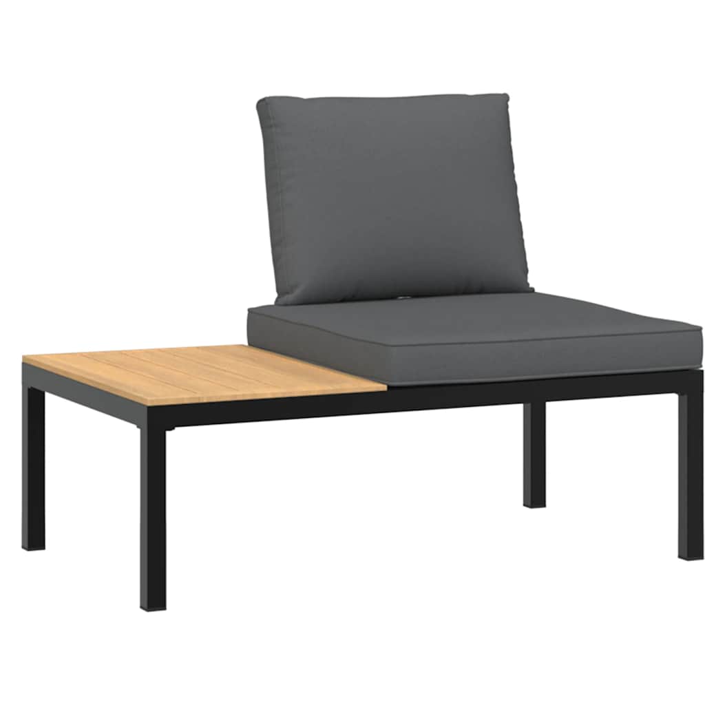 Refined Garden Bench with Cushions Black Lounge Area Home Comfort 
