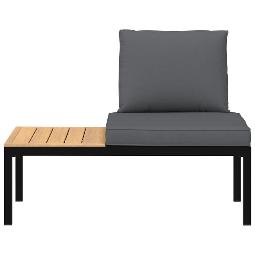 Refined Garden Bench with Cushions Black Lounge Area Home Comfort 