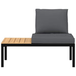Refined Garden Bench with Cushions Black Lounge Area Home Comfort
