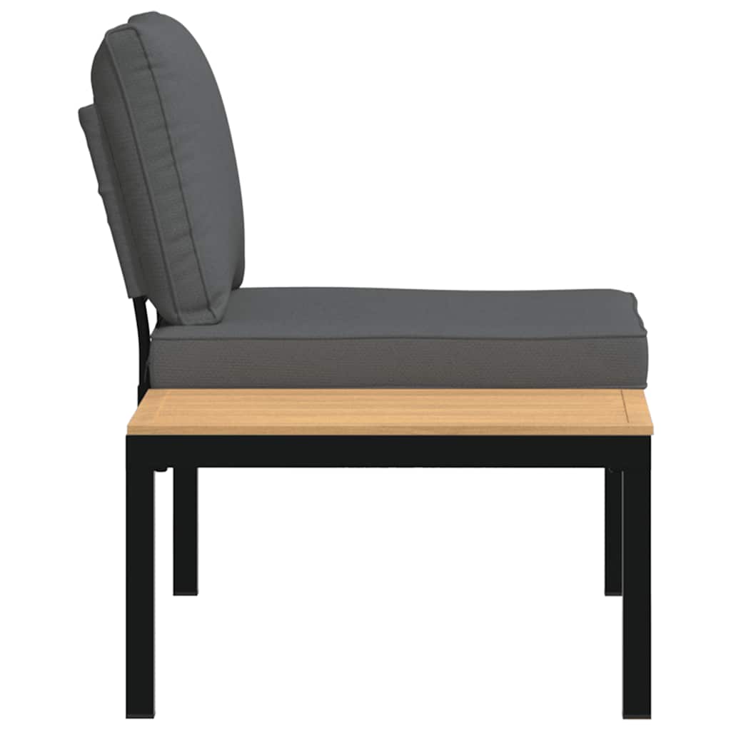 Refined Garden Bench with Cushions Black Lounge Area Home Comfort 
