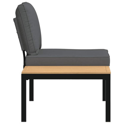 Refined Garden Bench with Cushions Black Lounge Area Home Comfort 
