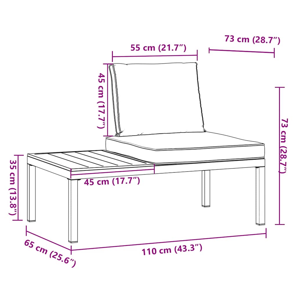 Refined Garden Bench with Cushions Black Lounge Area Home Comfort 