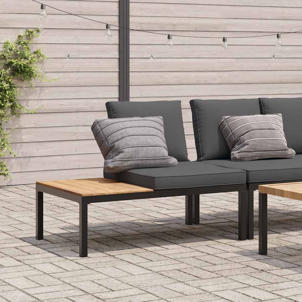 Refined Garden Bench with Cushions Black Lounge Area Home Comfort 
