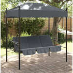 Garden Swing Bench with Canopy Coffee Brown Steel